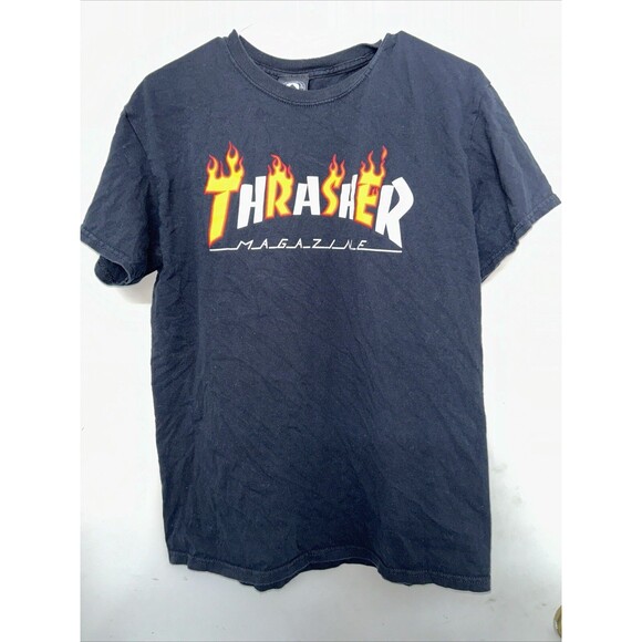 Thrasher Magazine Flame Black Men's T-Shirt  Size M - Picture 1 of 14